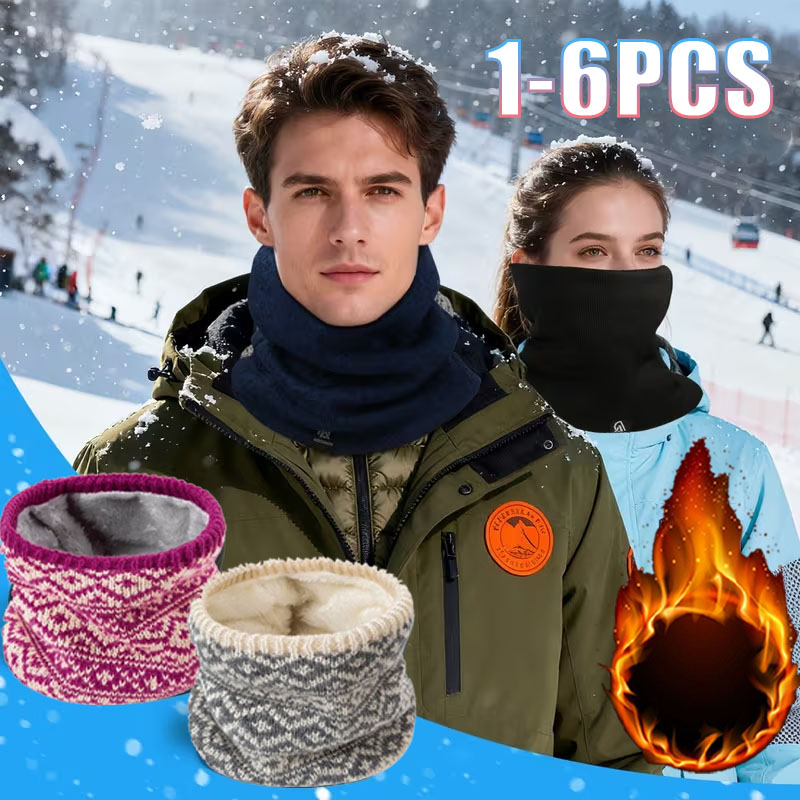 Neck Gaiter Fleece - 1-6 szt. Zimowy dzianinowy komin na