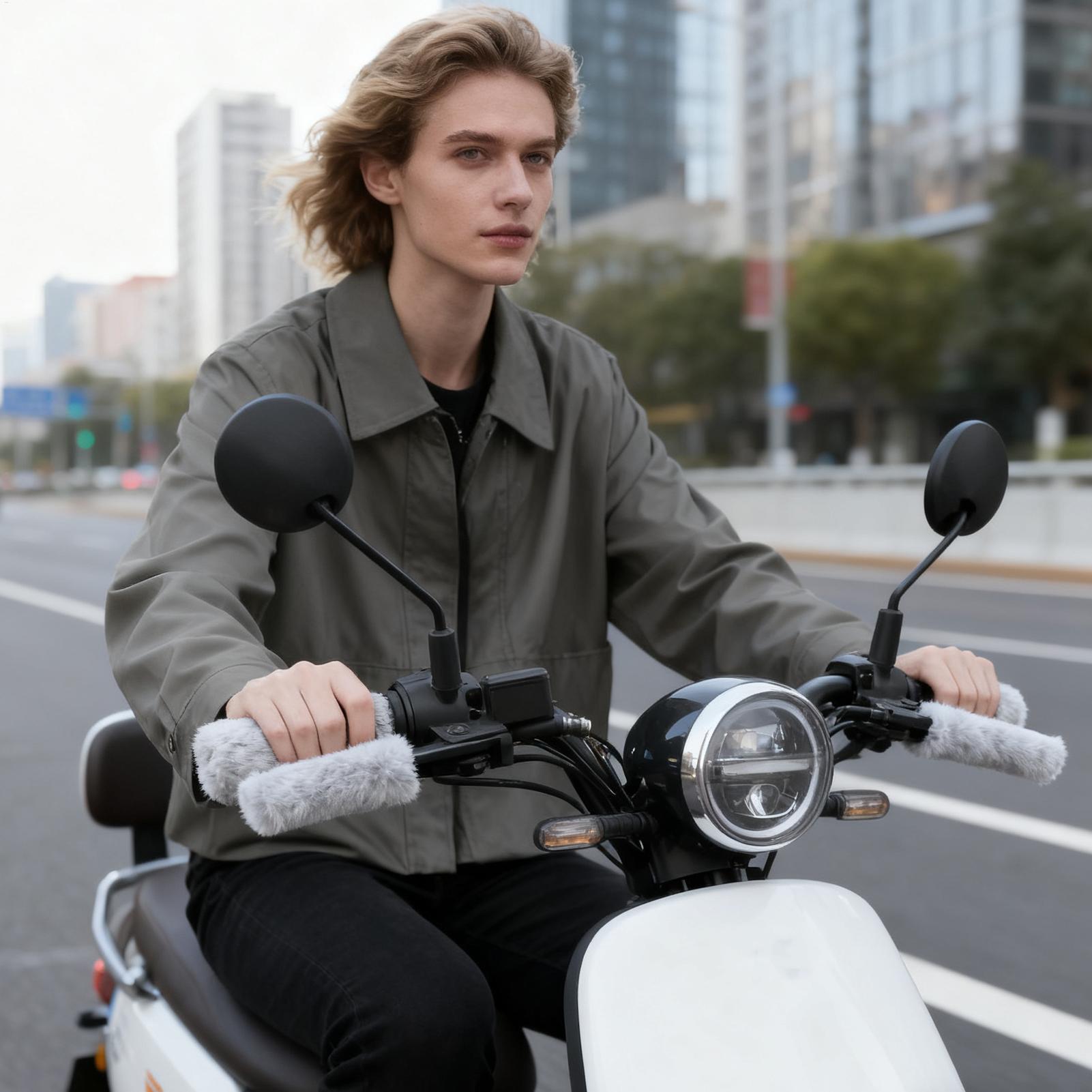 Hand Warmer Electric - Pluszowe, antypoślizgowe ochraniacze na kierownicę motocykla,