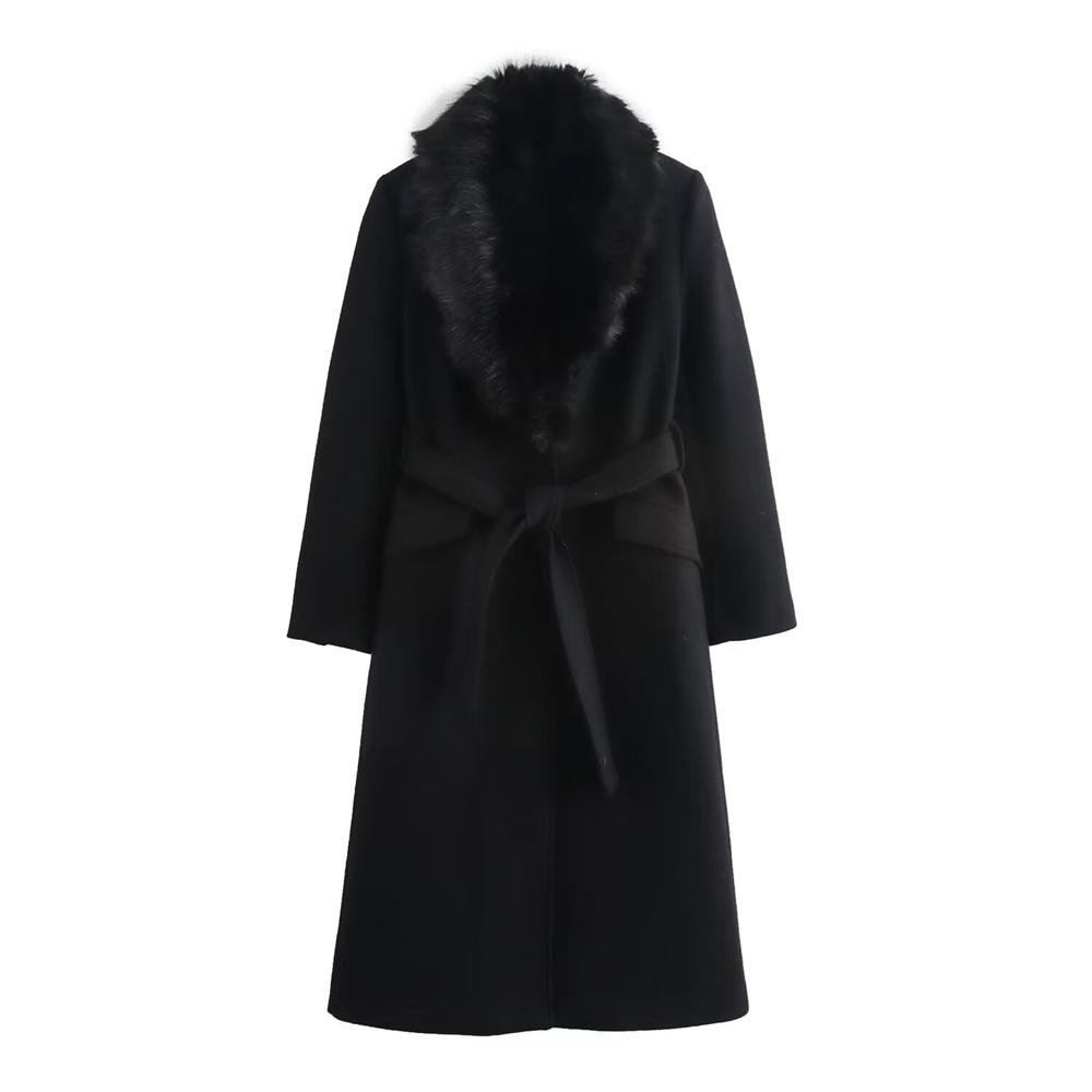 Damski płaszcz z ciepłym futrz – Wool Coat Peacoat recenzja i cena
